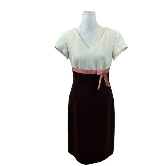 Ladies Chadwick’s Brand Color Block Midi Short‎ Sleeve Dress Size 4 - Picture 4 of 11